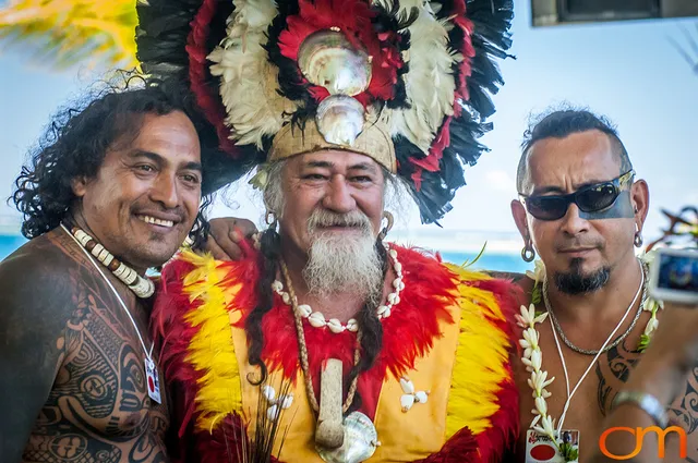 Photo of Roonui , Raymond Graffe, and Chimi at the 2006 Tattoonesia tattoo festival. Taken by Amanda Fornal in December 2006