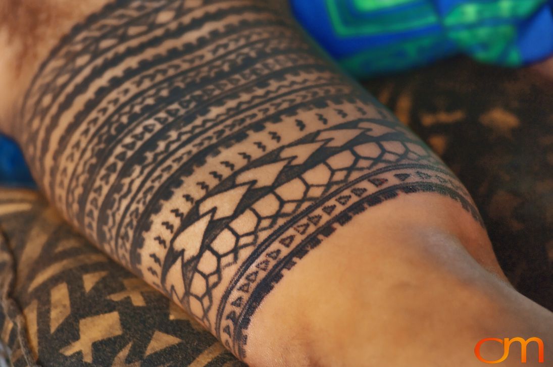 Photo of a traditional Samoan tattoo. Taken of Chris on the island of Savai’i by Amanda Fornal in September 2006.