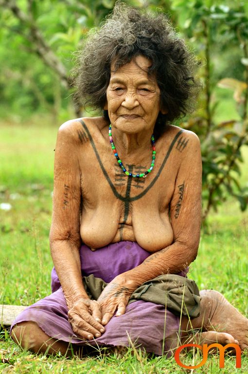 Photo of a woman with Solomon Island traditional tattoos. Taken on the island of Rennell by Amanda Fornal in December 2006.